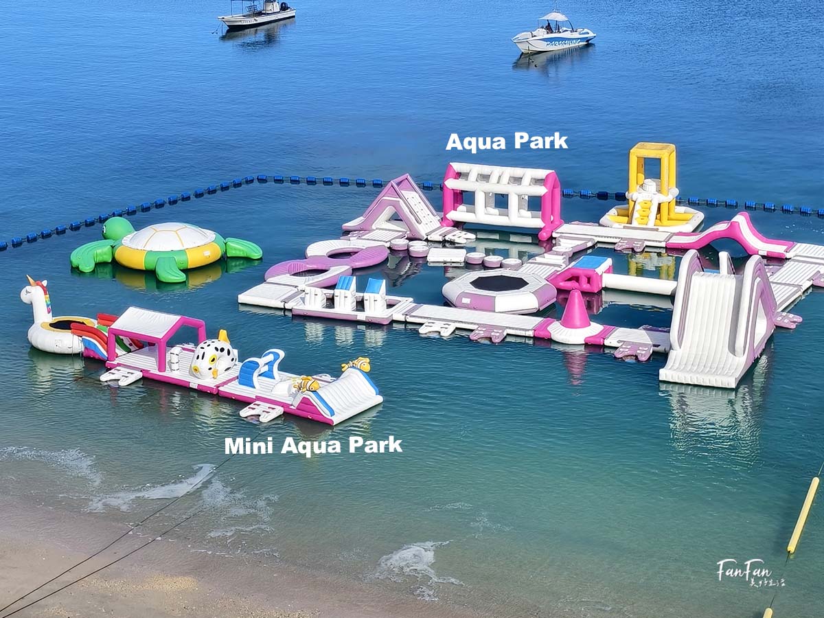 沖繩水上活動推薦：喜瀨海灘Aqua Park水上氣墊樂園！Marine Club Berry水上設施活動
